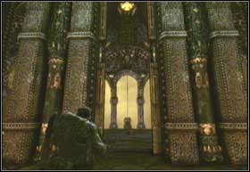Wait for the gate to open and enter the big door in the centre - Hive - The Best-Laid Plans - Hive - Gears of War 2 - Game Guide and Walkthrough