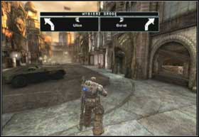 However before you enter the Cooper street look behind and take the Jacinto Sentinel Newspaper - Aftermath - Free Parking - Aftermath - Gears of War 2 - Game Guide and Walkthrough