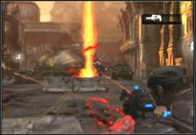 When you receive info about a big amount of Locust, pick up the Hammer of Dawn - Aftermath - Free Parking - Aftermath - Gears of War 2 - Game Guide and Walkthrough