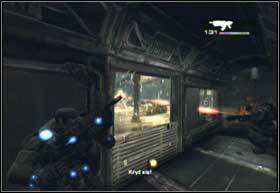 Run into the wagon and release the brake - Gathering Storm - Rude Awakening - Gathering Storm - Gears of War 2 - Game Guide and Walkthrough