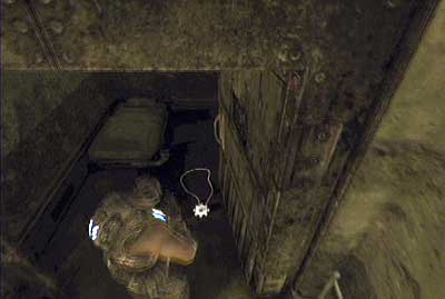 Afterward you leave the cell turn right, destroy the steel doors and pick up the Cog Tag #1, which is on the floor - Prologue - Troubled Past - Act I - Gears of War 3 - Game Guide and Walkthrough