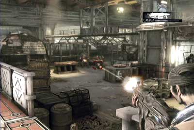 You'll get to the hangar filled with enemies - Chapter 2 - Abandon Ship - p. 1 - Act I - Gears of War 3 - Game Guide and Walkthrough