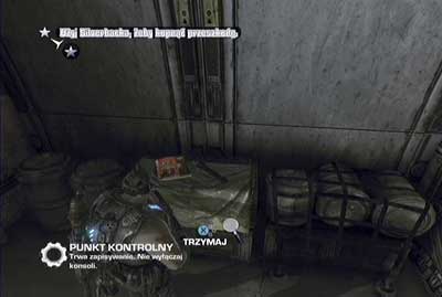 After you get into hangar look to the left - Chapter 2 - Abandon Ship - p. 2 - Act I - Gears of War 3 - Game Guide and Walkthrough