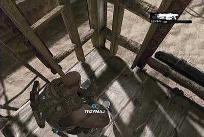 After the battle go on the slide enclosed by wooden cottage standing in the centre of the playground - Chapter 3 - Homecoming - p. 1 - Act I - Gears of War 3 - Game Guide and Walkthrough