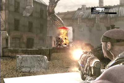 The best way to defeat gunkers is shooting them from long distance - Chapter 4 - Helping Hand - Act I - Gears of War 3 - Game Guide and Walkthrough