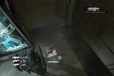 Immediately turn right and go to the drinks machine - Chapter 5 - MVP - Act I - Gears of War 3 - Game Guide and Walkthrough