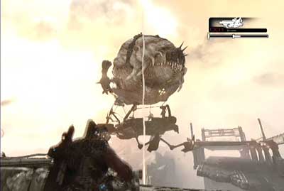 In a short period of time the gas barge will show on the sky - Chapter 6 - Hanging by a Thread - p. 2 - Act I - Gears of War 3 - Game Guide and Walkthrough