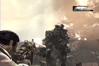 After the cut-scene you will have to defend against assaulted foes - Chapter 1 - Shipwreck - Act II - Gears of War 3 - Game Guide and Walkthrough