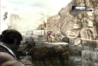 When you get to the bottom find some cover and kill nearby opponents - Chapter 2 - House of Sand - Act II - Gears of War 3 - Game Guide and Walkthrough