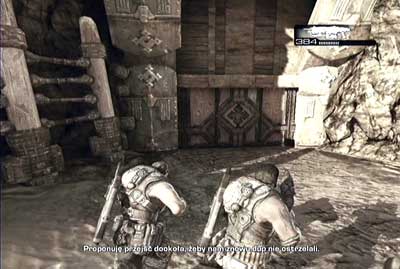 Once the area is clear head forward and pass the rock gate - Chapter 4 - Trench Run - Act II - Gears of War 3 - Game Guide and Walkthrough