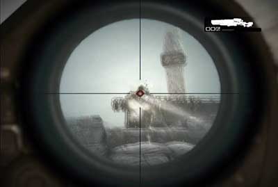 The sniper rifle will help you in eliminating a gunners in machinegun nest - Chapter 5 - Hijack - Act II - Gears of War 3 - Game Guide and Walkthrough