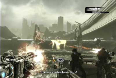 Later vehicle will pull of the road and start to direct toward to steel pipes - Chapter 3 - Breakneck Run - Act III - Gears of War 3 - Game Guide and Walkthrough