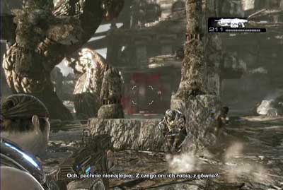 Go along the abyss edge which leads to the square where you will be attacked by stalks - Chapter 2 - Crater - Act IV - Gears of War 3 - Game Guide and Walkthrough