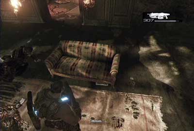 During march you will finally get into the room with 2 couches and a desk - Chapter 3 - Hang em High - Act IV - Gears of War 3 - Game Guide and Walkthrough