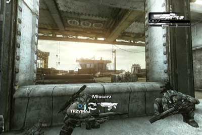 When you clear the square move on, enter the building and use the elevator to get on the higher floor - Chapter 5 - Bon Voyage - p. 1 - Act IV - Gears of War 3 - Game Guide and Walkthrough