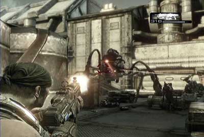 When you are outside get off the robot and kill all enemies - Chapter 5 - Bon Voyage - p. 1 - Act IV - Gears of War 3 - Game Guide and Walkthrough