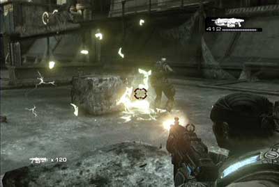 Besides kantus on the battlefield will also be giant electrical insects - to kill them you have to aim in their green part of the body - Chapter 5 - Bon Voyage - p. 2 - Act IV - Gears of War 3 - Game Guide and Walkthrough