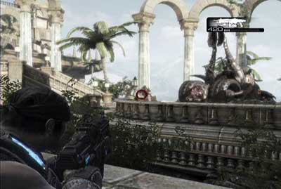 After you exit the hotel kill all enemies standing near the next catapult - Chapter 3 - Shattered Paradise - Act V - Gears of War 3 - Game Guide and Walkthrough