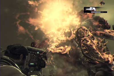 Use this powerful weapon and aim you laser beam fallen enemy - Chapter 6 - Reckoning - Act V - Gears of War 3 - Game Guide and Walkthrough