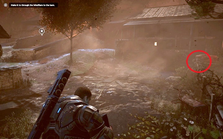 One of the secrets is behind the tractor in the corner of the arena - Act 2:3-4 - Plan B, The Great Escape | Walkthrough - Walkthrough - Gears of War 4 Game Guide