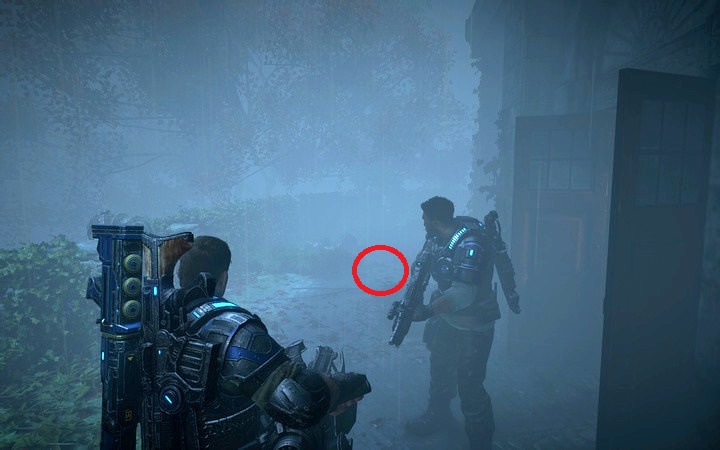 Another COG tag is on the right side of the broken door - Act 3:1-2 - Almost Midnight, Night Terrors | Walkthrough - Walkthrough - Gears of War 4 Game Guide