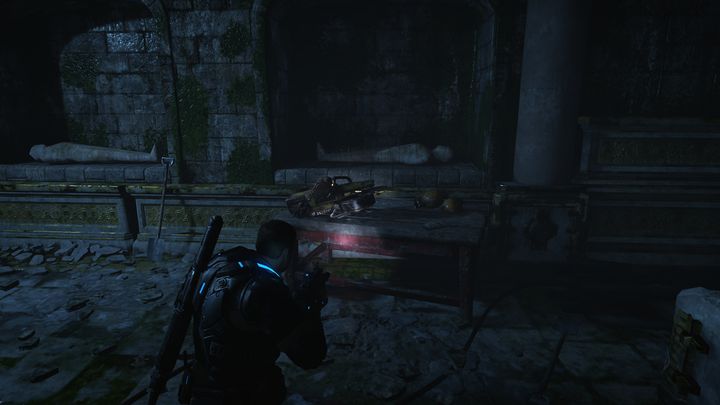 To the right of the weapon you will find a dog tag. - Act 3:4 - Do Not Go Gentle | Walkthrough - Walkthrough - Gears of War 4 Game Guide