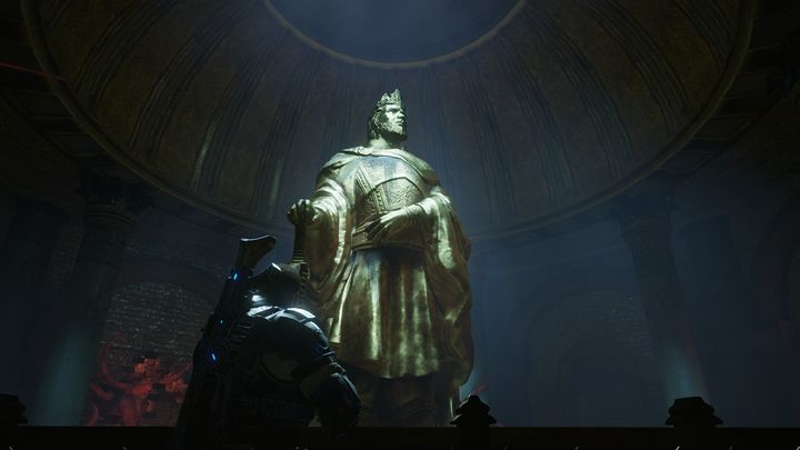 A though fight awaits you at this monument. It is worth it to use bows on the pouncers. - Act 3:4 - Do Not Go Gentle | Walkthrough - Walkthrough - Gears of War 4 Game Guide