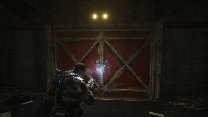 Behind this gate you will find the turbine activation mechanism. - Act 4:4 - Powerless | Walkthrough - Walkthrough - Gears of War 4 Game Guide