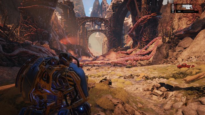 The arena where the final fight will take place. Shoot down incoming missiles. - Act 5:4 - Release | Walkthrough - Walkthrough - Gears of War 4 Game Guide