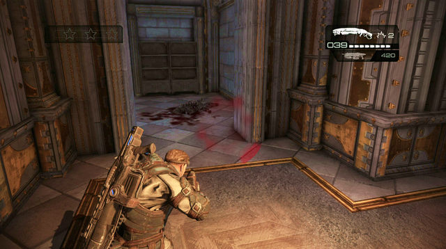 After clearing the hall, go right from the exit of this room - East Wing - Museum Of Military Glory - Gears of War: Judgment - Game Guide and Walkthrough