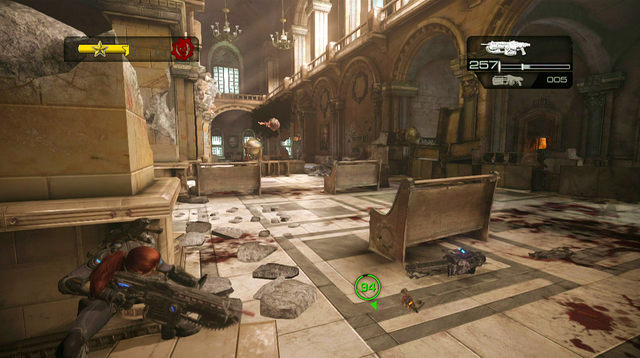 When the robot reaches blocked door and starts unlocking it, prepare for the new fight - Monroe Commons - Halvo Bay Military Academy - Gears of War: Judgment - Game Guide and Walkthrough