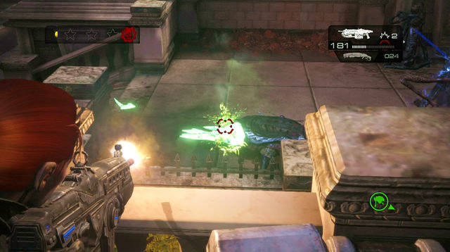 When the attack starts, go to the stairs on the left or on the right from the robot - Crash Site - Halvo Bay Military Academy - Gears of War: Judgment - Game Guide and Walkthrough