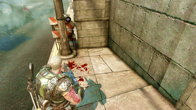 At point, where you can end this stage, move bit further up the street - Magadha Villa - Seahorse Hills - Gears of War: Judgment - Game Guide and Walkthrough