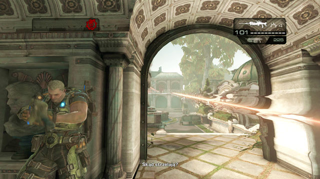 There is a declassified mission symbol on the right wall - Risea Estate - Seahorse Hills - Gears of War: Judgment - Game Guide and Walkthrough