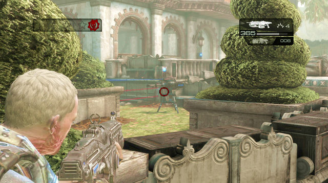 You'll find the Booshka and a declassified mission symbol on crates in front of you - Guest Bungalows - Seahorse Hills - Gears of War: Judgment - Game Guide and Walkthrough