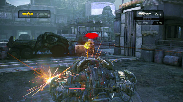 After clearing this are, the gate in front of you will be opened - Container Terminal - Onyx Point - Gears of War: Judgment - Game Guide and Walkthrough