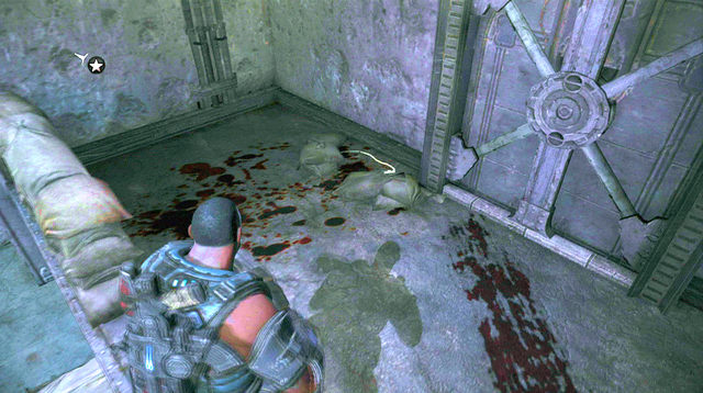 After clearing the other side of the gate, go to the building on the right - Container Terminal - Onyx Point - Gears of War: Judgment - Game Guide and Walkthrough