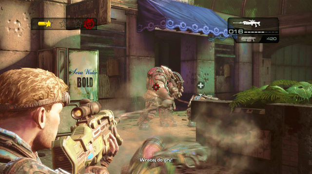 Watch out for the stairs on your left, where enemies can appear - Wharf District - Downtown Halvo Bay - Gears of War: Judgment - Game Guide and Walkthrough