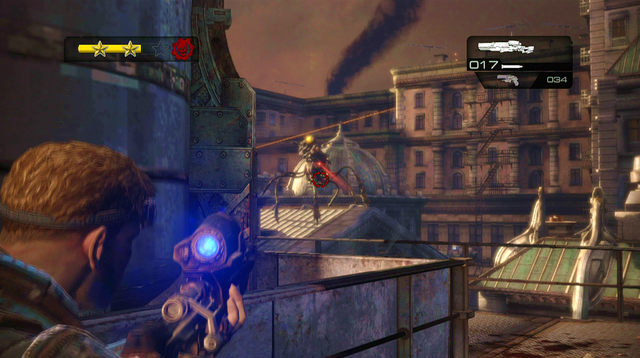 When you try to get to the next building, a Reaper will come - State Street Rooftops - Downtown Halvo Bay - Gears of War: Judgment - Game Guide and Walkthrough