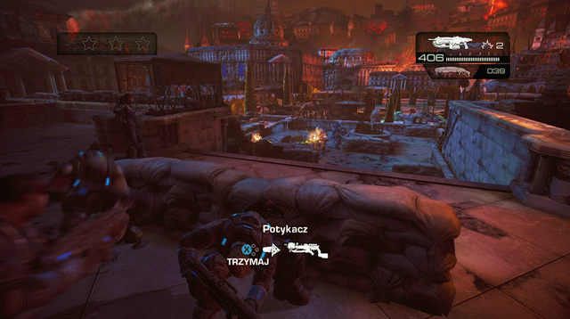 At the base of the statue you'll find a declassified mission symbol - Great Staircase - The Courthouse - Gears of War: Judgment - Game Guide and Walkthrough