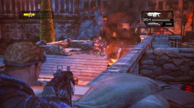 After going right, watch the cutscene - Great Staircase - The Courthouse - Gears of War: Judgment - Game Guide and Walkthrough