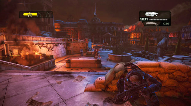 The entire section is based on reasonable usage of Grenade launcher ammo - use it to eliminate larger enemy units and Ragers (check dead bodies for more ammo) - Great Staircase - The Courthouse - Gears of War: Judgment - Game Guide and Walkthrough