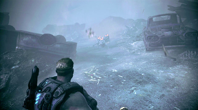 Knock down the door in order to get into the store - Reunion - Aftermath - Gears of War: Judgment - Game Guide and Walkthrough