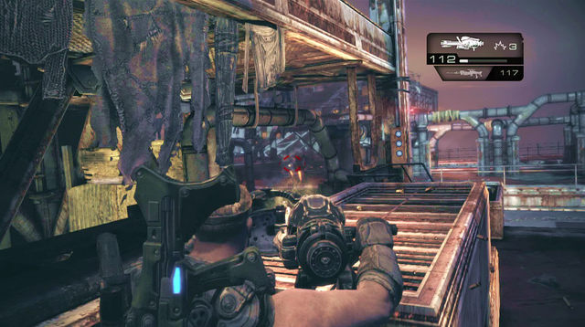 After using the flare go up the stairs to the balcony on the right, taking Gatling with you - Dead End - Aftermath - Gears of War: Judgment - Game Guide and Walkthrough