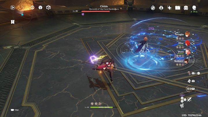 When you charge him and see the aura around him, expect him to counter - Genshin impact: How to beat Childe boss? - Bosses - Genshin Impact Guide