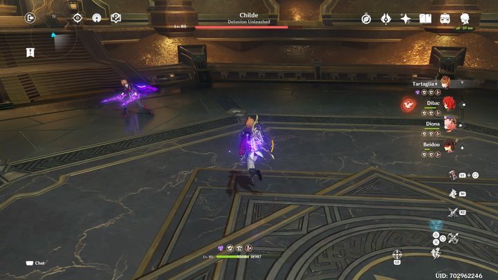 The boss will often use quick flashes, jumping from one place to another - Genshin impact: How to beat Childe boss? - Bosses - Genshin Impact Guide