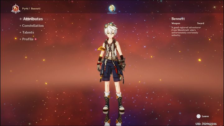 Bennet is a four-star character that you can get from Wishy - Genshin Impact: Bennet - best builds (Pyro) - Pyro - Genshin Impact Guide