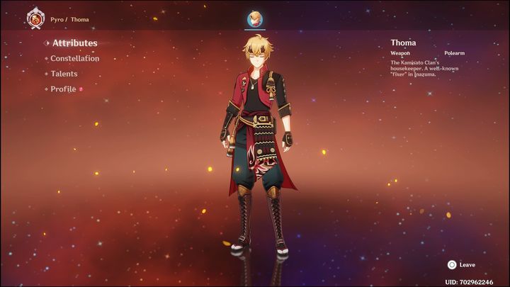 Thoma is a four-star character who fights using Polearms - Genshin Impact: Thoma - best builds (Pyro) - Pyro - Genshin Impact Guide