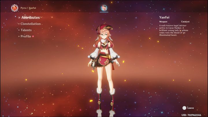 Yanfei is a four-star Pyro who fights with a Catalyst - Genshin Impact: Yanfei - best build (Pyro) - Pyro - Genshin Impact Guide