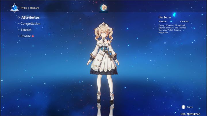 Barbara is a four-star character with the Hydro element - Genshin Impact: Barbara - best builds (Hydro) - Hydro - Genshin Impact Guide